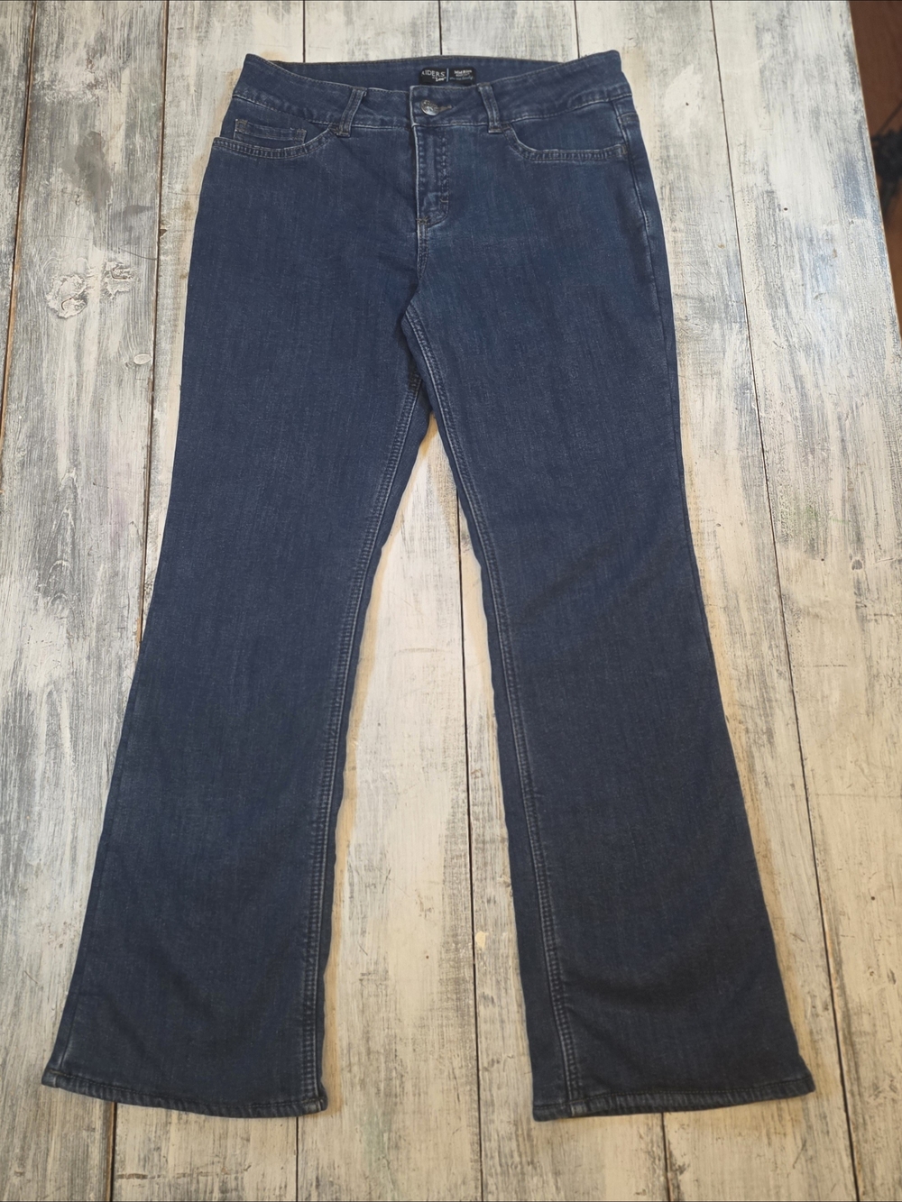 Riders by Lee Women's Dark Blue Fleece Lined Bootcut Jeans sz 8 Petit